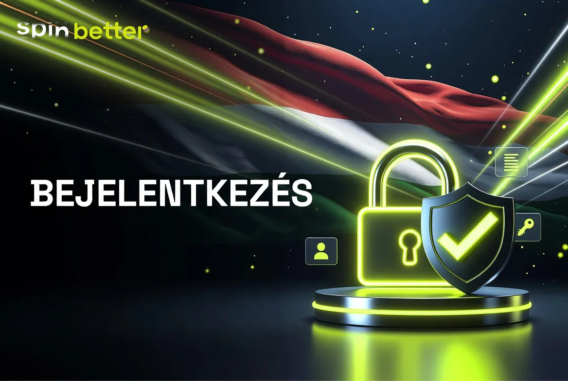 SpinBetter belépés képernyője a bejelentkezési adatokkal